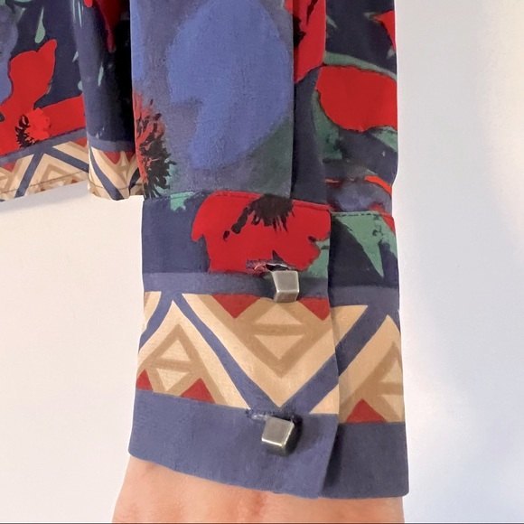 TRACY REESE Silk Floral Long Sleeve Blouse - Picture 4 of 8